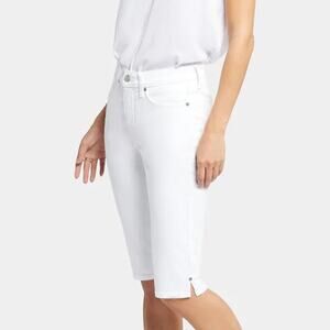 NYDJ Sophie Bike Capri Jeans Bermuda Shorts Size 12P White NWT Spring Styling